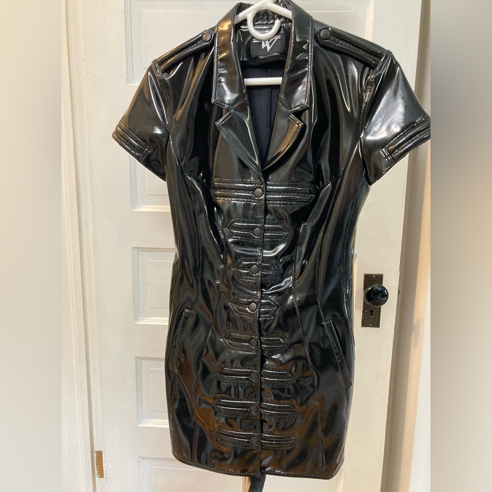 Tatjana Warnecke PVC Military Dress 
Size Medium